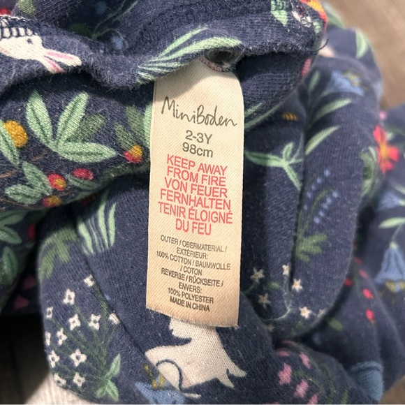 Mini Boden Reversible sweatshirt Forest Scene Blue Size 2-3 Years - Picture 4 of 5